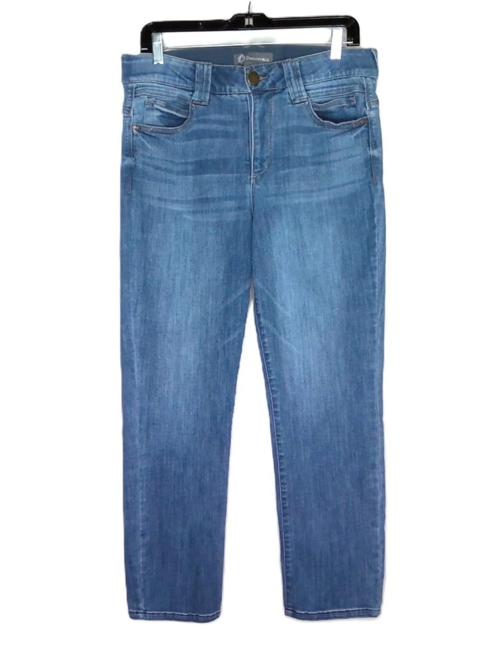 Democracy AB Technology Blue Jeans Straight Stretch Medium Wash High Rise Sz 10